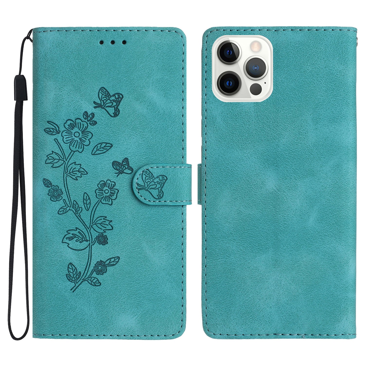 For iPhone 12 12 Pro 6.1 inch Flower Imprint Shockproof Cover Leather Wallet Stand Cell Phone Case For iPhone 12 12 Pro 6.1 inch Flower Imprint Shockproof Cover Leather Wallet Stand Cell Phone Case